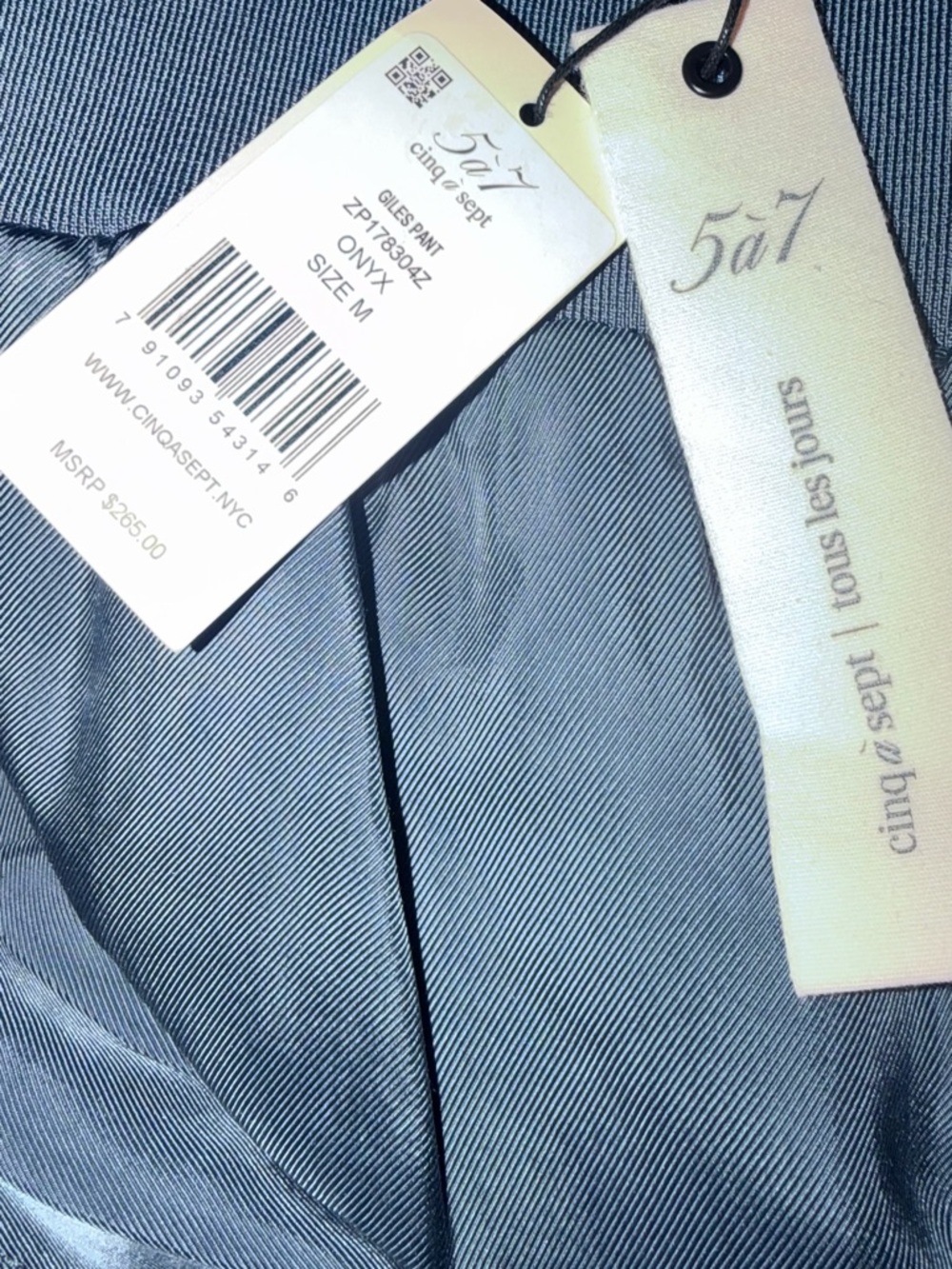 cinq a sept Giles Satin Cargo Joggers — Slate Blue - Picture 4 of 5